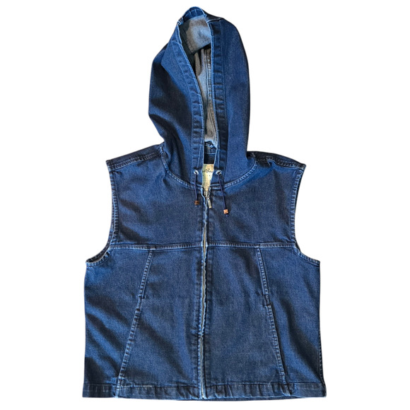 Eddie Bauer Jackets & Blazers - Bluejean Zip Hooded Vest with Pockets Size Medium